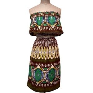 Batik Strapless Dress